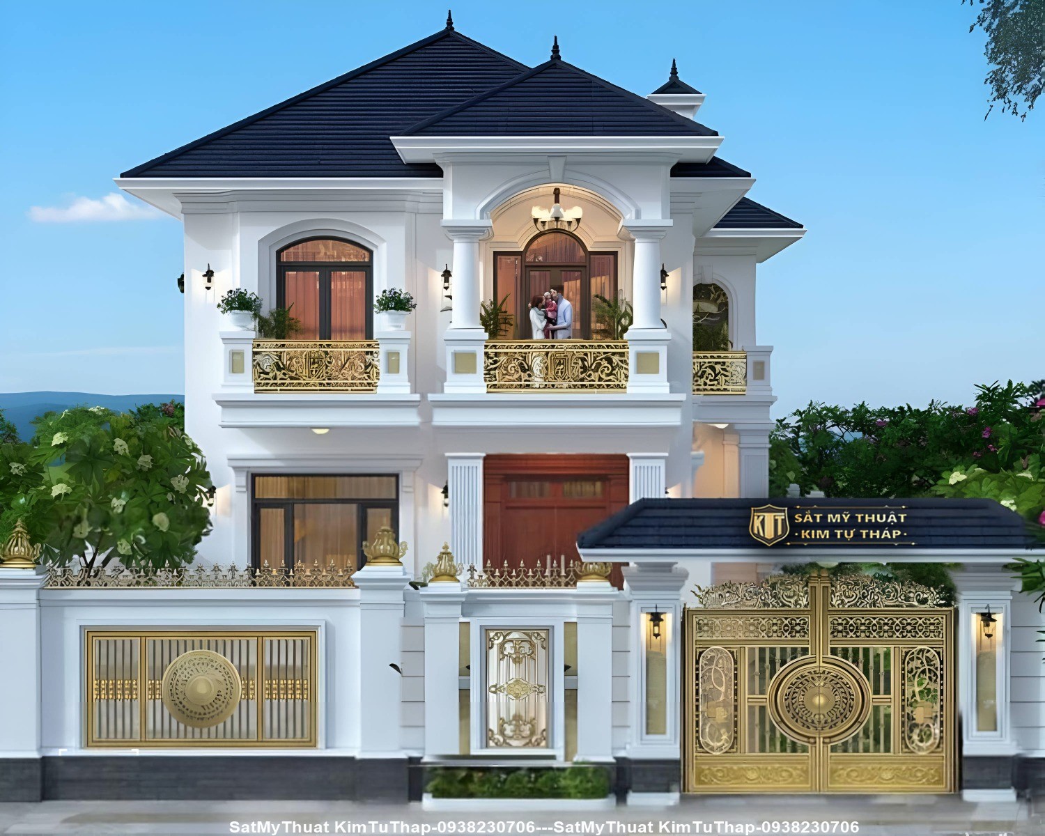 50+ Mẫu biệt thự 2 tầng kiểu Châu Âu được ưa chuộng nhất 2025 Biệt thự 2 tầng Châu Âu mái Mansard đẹp đặc trưng