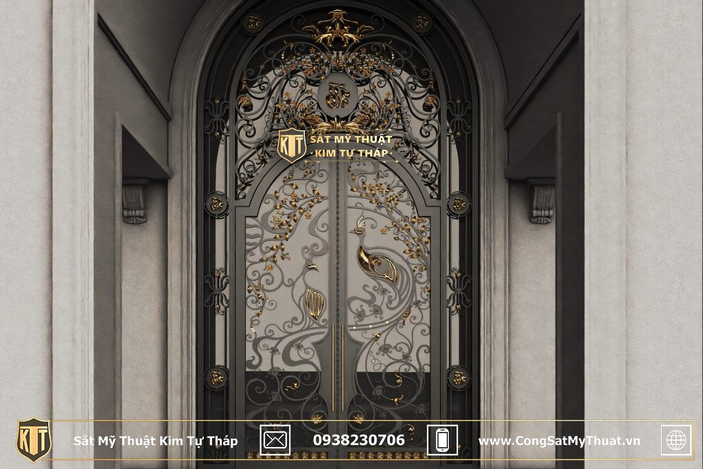 50+ Mẫu cửa đi sắt mỹ thuật đẹp sang thời thượng nhất (2025) Cửa đi sắt nghệ thuật tân cổ điển