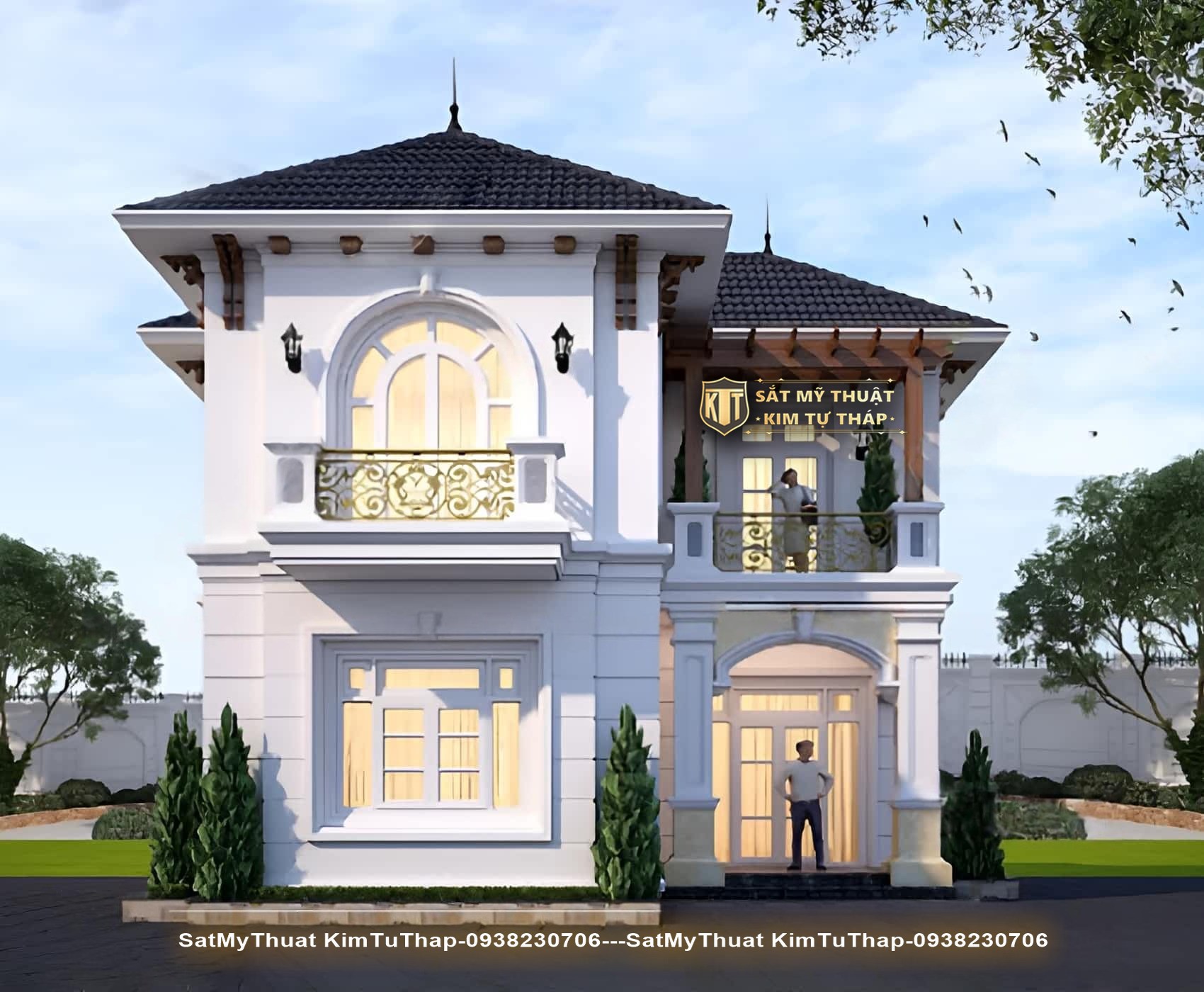 Biệt thự 2 tầng chữ L đẹp