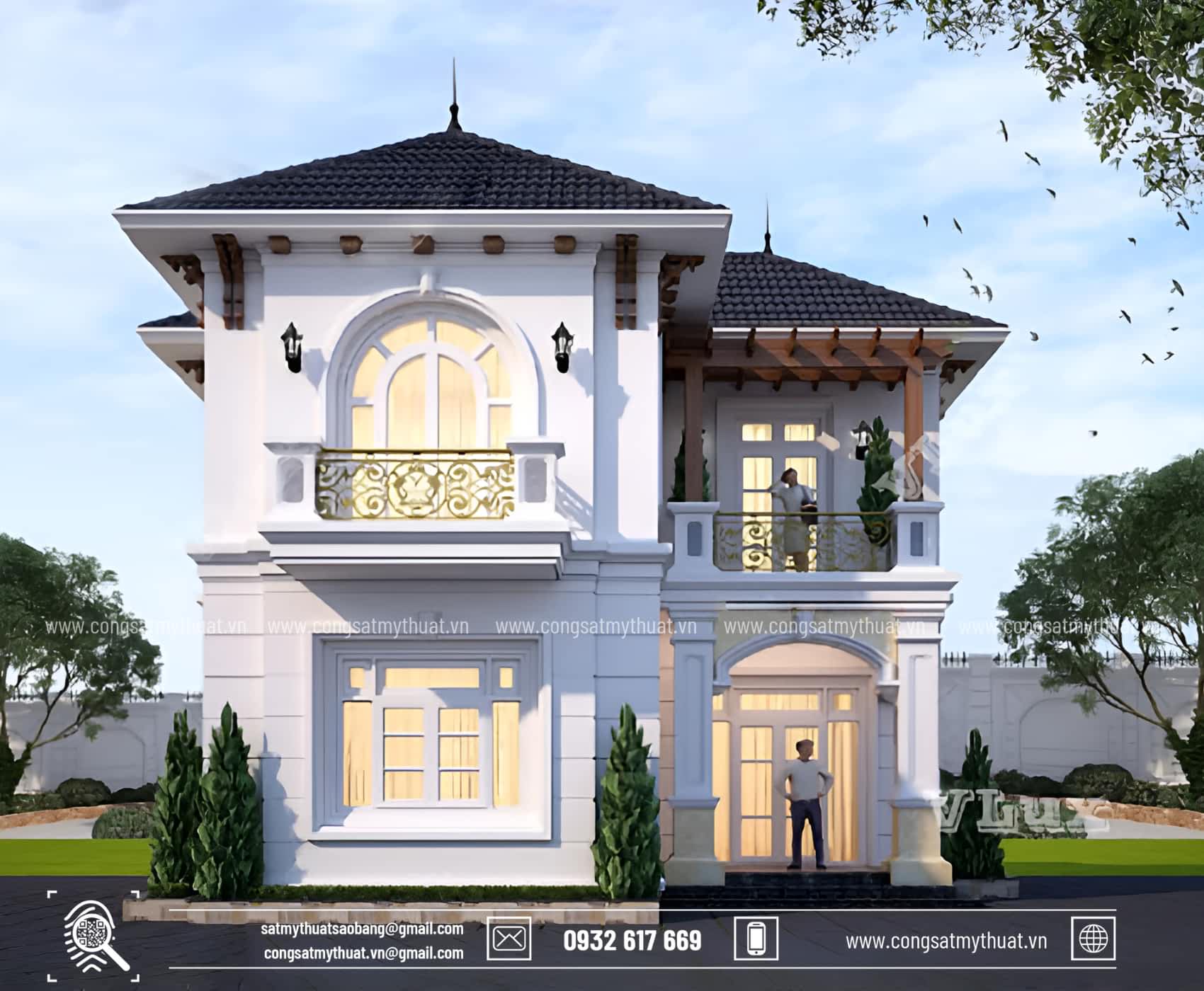 52+ Mẫu biệt thự 2 tầng hiện đại đẹp được ưa chuộng nhất hiện nay Biệt thự 2 tầng chữ L đẹp