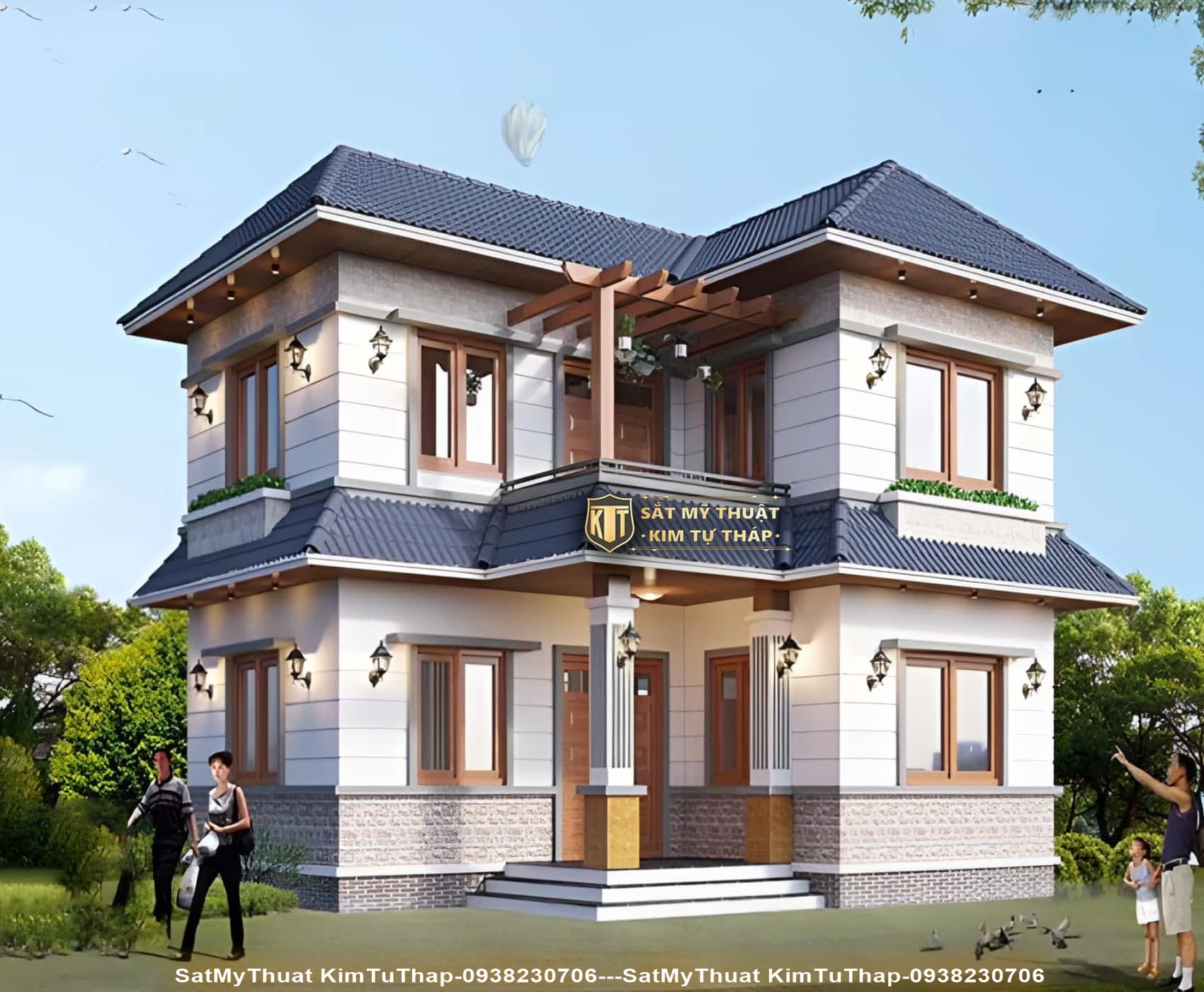 Biệt thự 2 tầng chữ L sang trọng