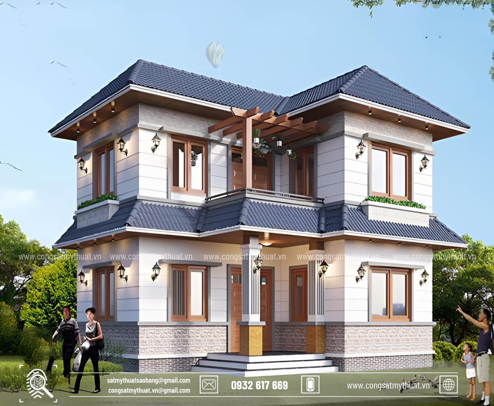 52+ Mẫu biệt thự 2 tầng hiện đại đẹp được ưa chuộng nhất hiện nay Biệt thự 2 tầng chữ L sang trọng