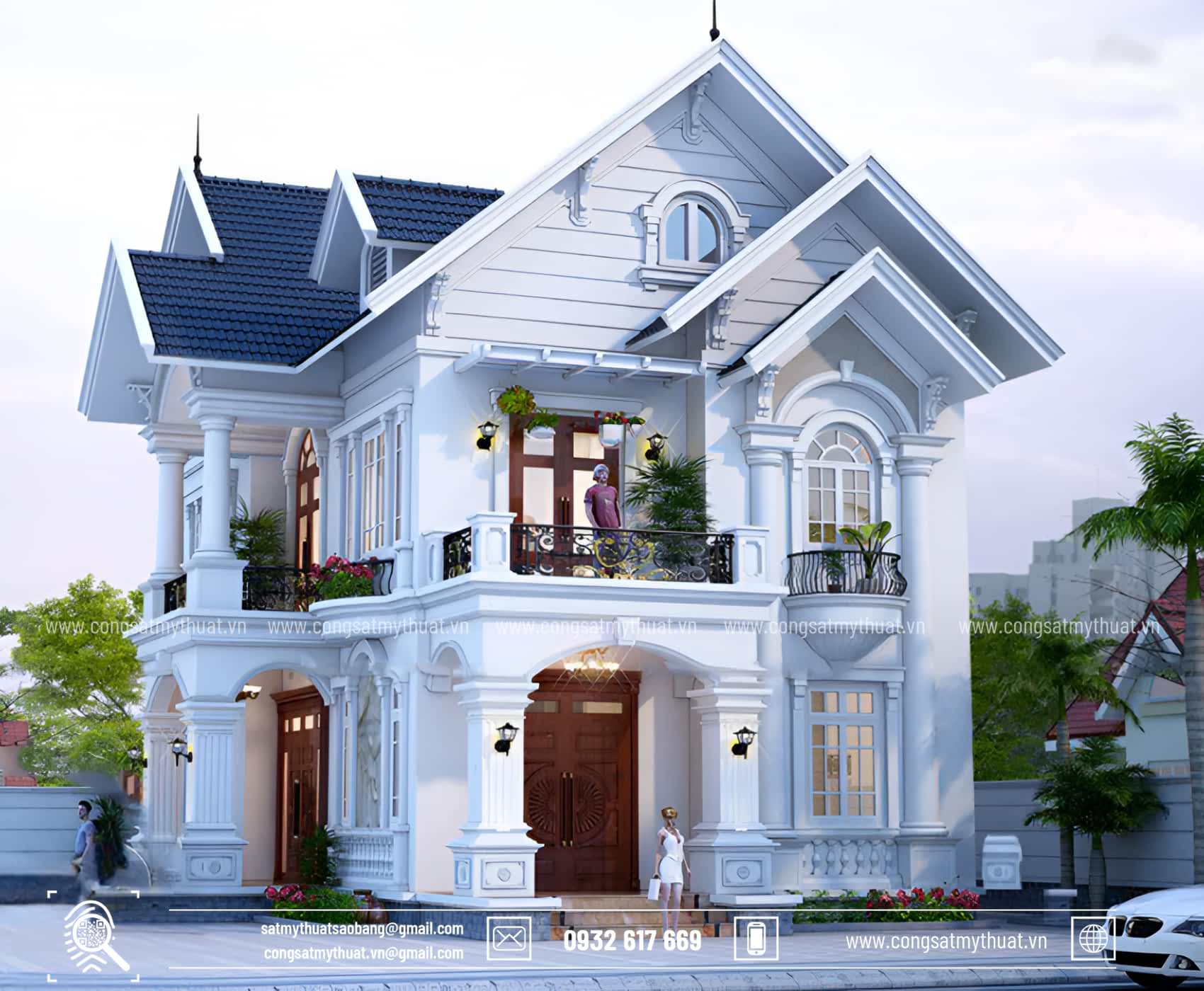 52+ Mẫu biệt thự 2 tầng hiện đại đẹp được ưa chuộng nhất hiện nay Biệt thự 2 tầng mái Thái hiện đại sang trọng