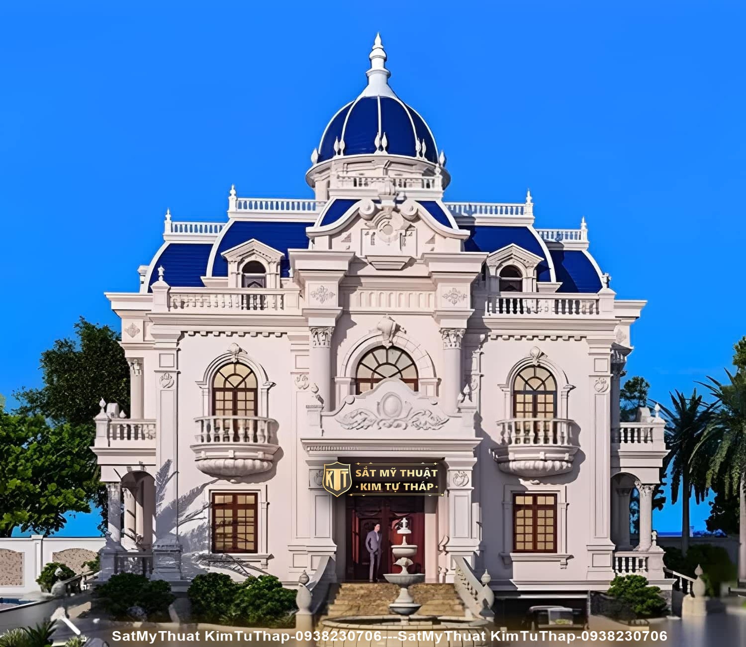 52+ Mẫu thiết kế biệt thự lâu đài 2 tầng đẹp nhất hiện nay Biệt thự lâu đài 2 tầng tân cổ điển bề thế