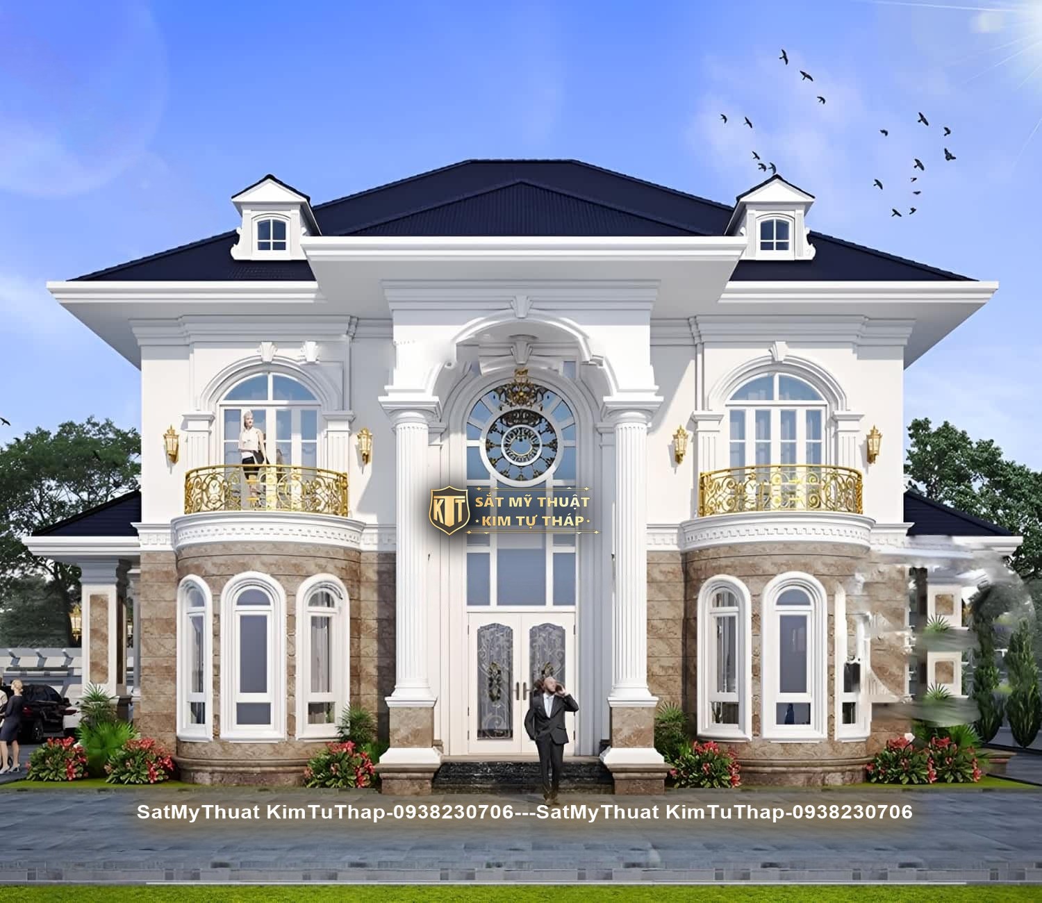 52+ Mẫu thiết kế biệt thự lâu đài 2 tầng đẹp nhất hiện nay Biệt thự lâu đài kiểu Pháp 2 tầng tinh tế