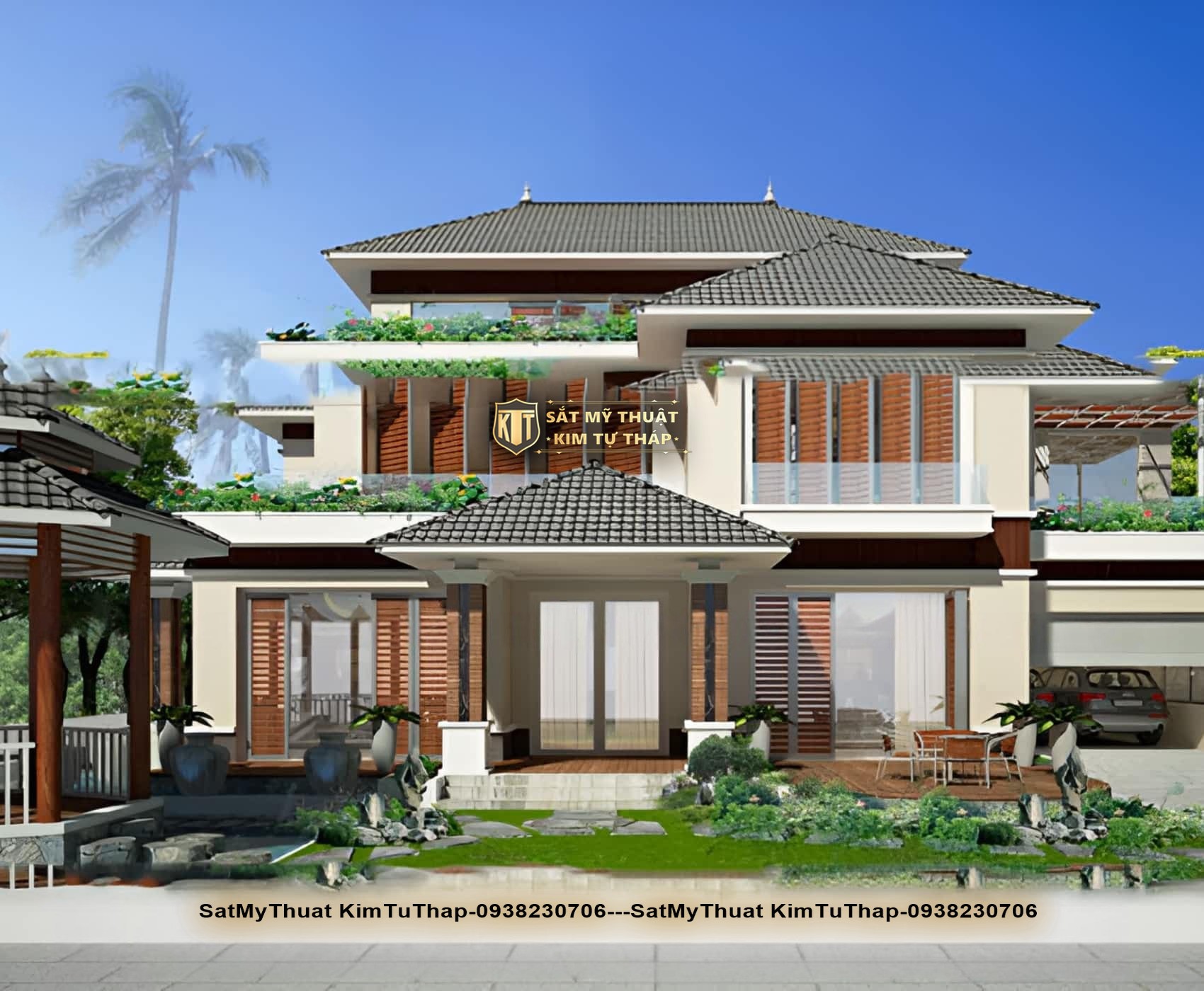 Biệt thự nhà vườn 2 tầng bề thế