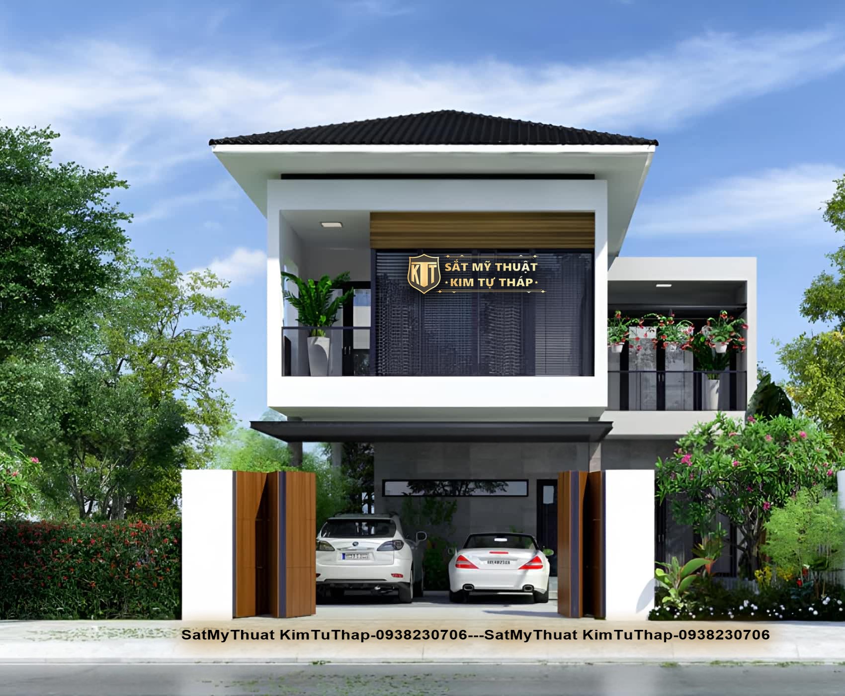 Biệt thự nhà vườn 2 tầng có gara