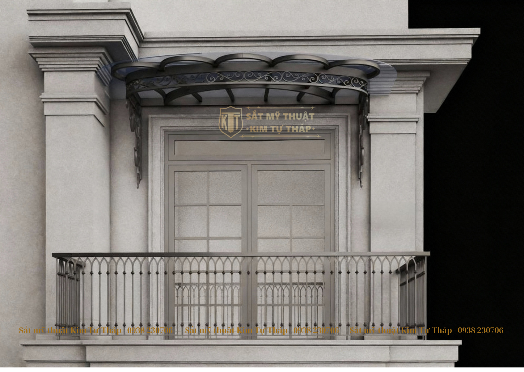 mái hiên sắt mỹ thuật hiện đại