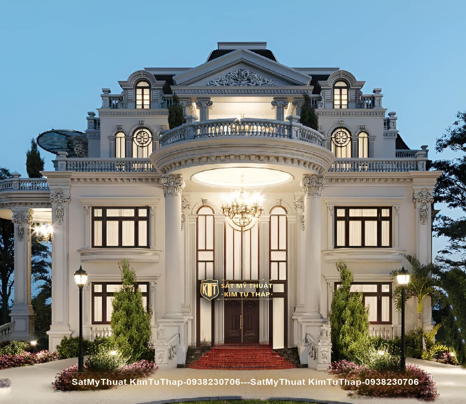 52+ Mẫu thiết kế biệt thự lâu đài 2 tầng đẹp nhất hiện nay Mẫu dinh thự lâu đài 2 tầng sang trọng