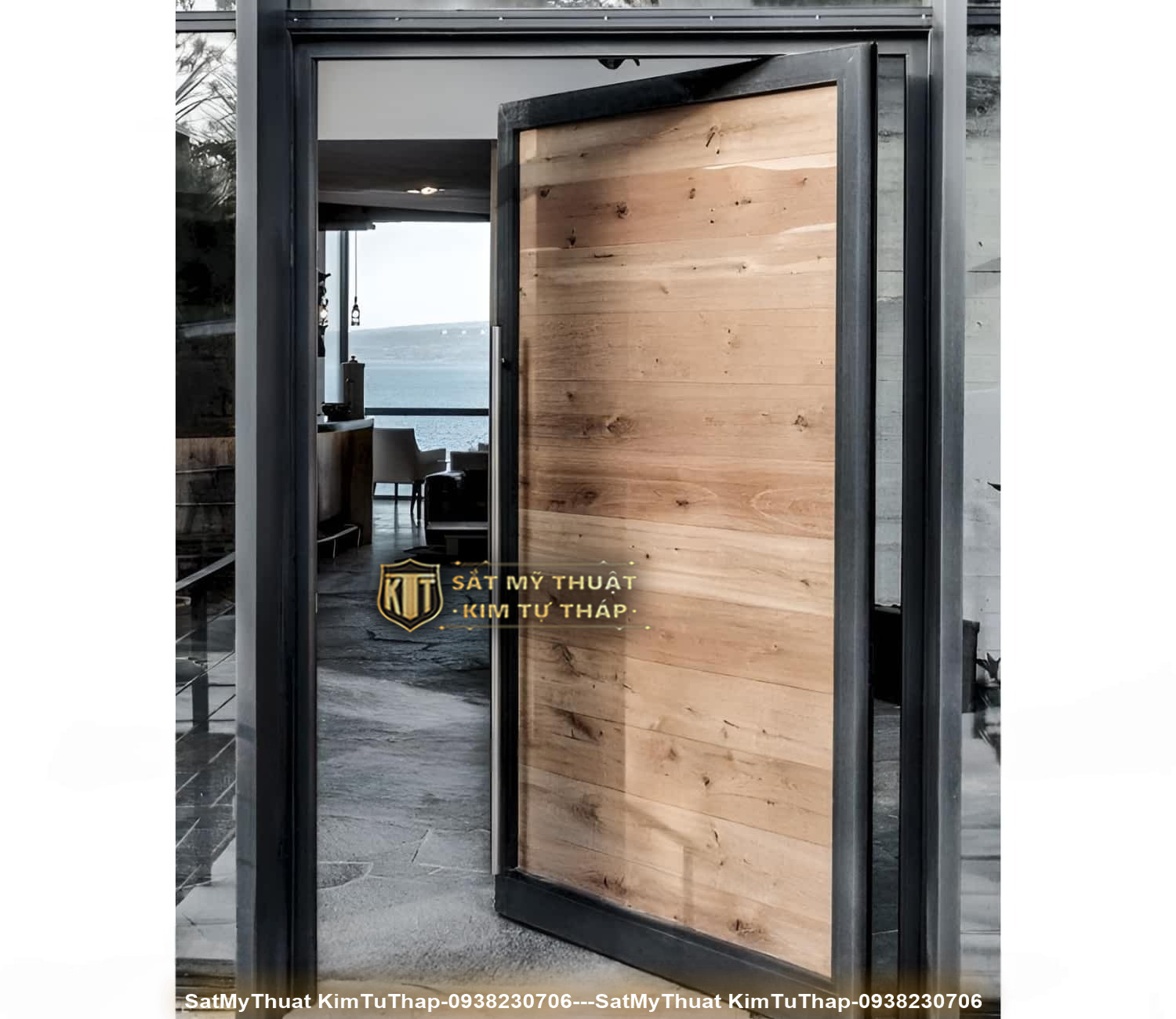 52+ Mẫu cổng sắt nan gỗ (vân gỗ, giả gỗ) được ưa chuộng nhất hiện nay Cổng sắt giả gỗ 1 cánh thời thượng