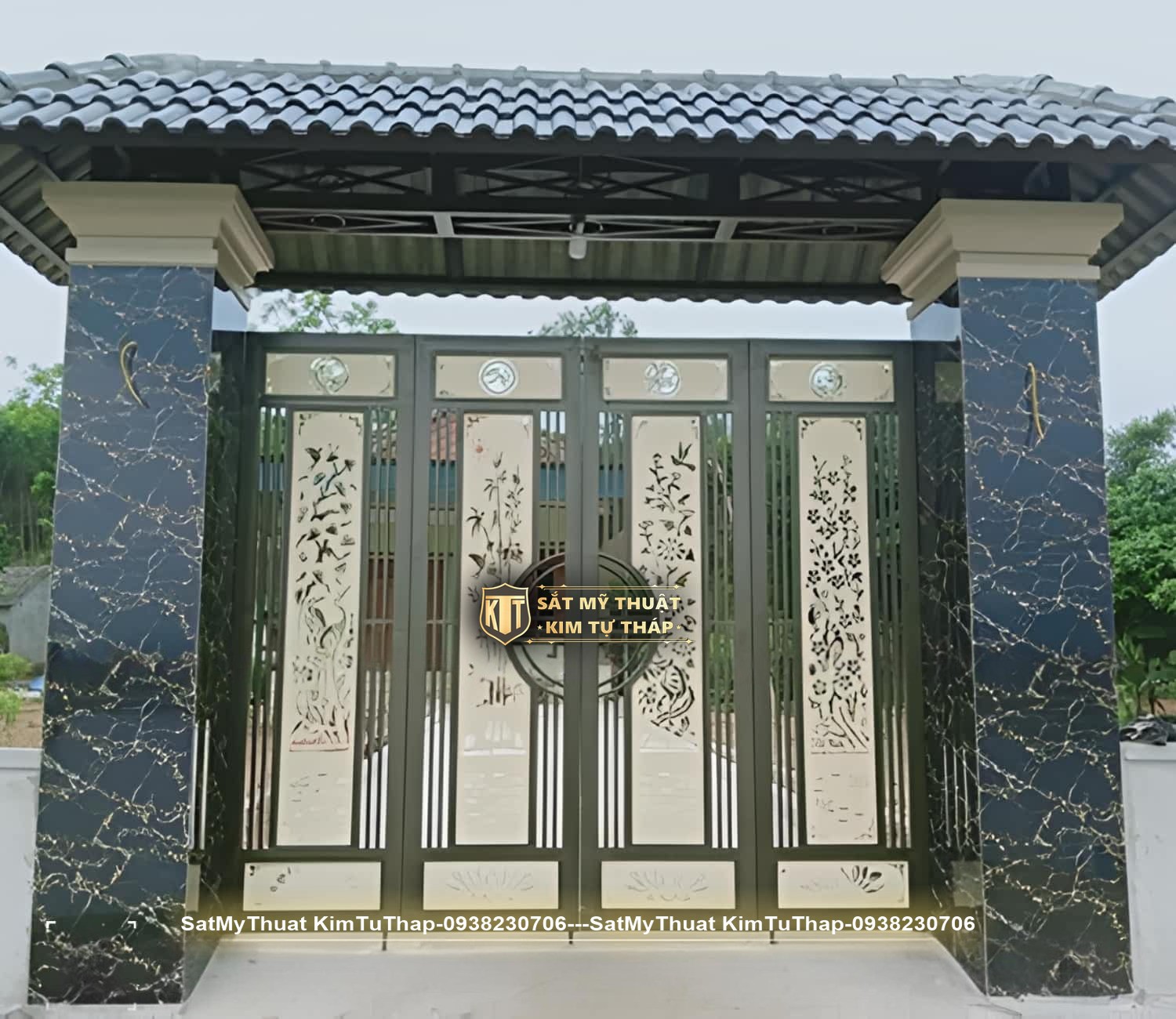 102+ mẫu cửa cổng sắt 4 cánh đẹp đơn giản & hiện đại giá rẻ nhất hiện nay Cửa cổng sắt 4 cánh cnc tinh tế