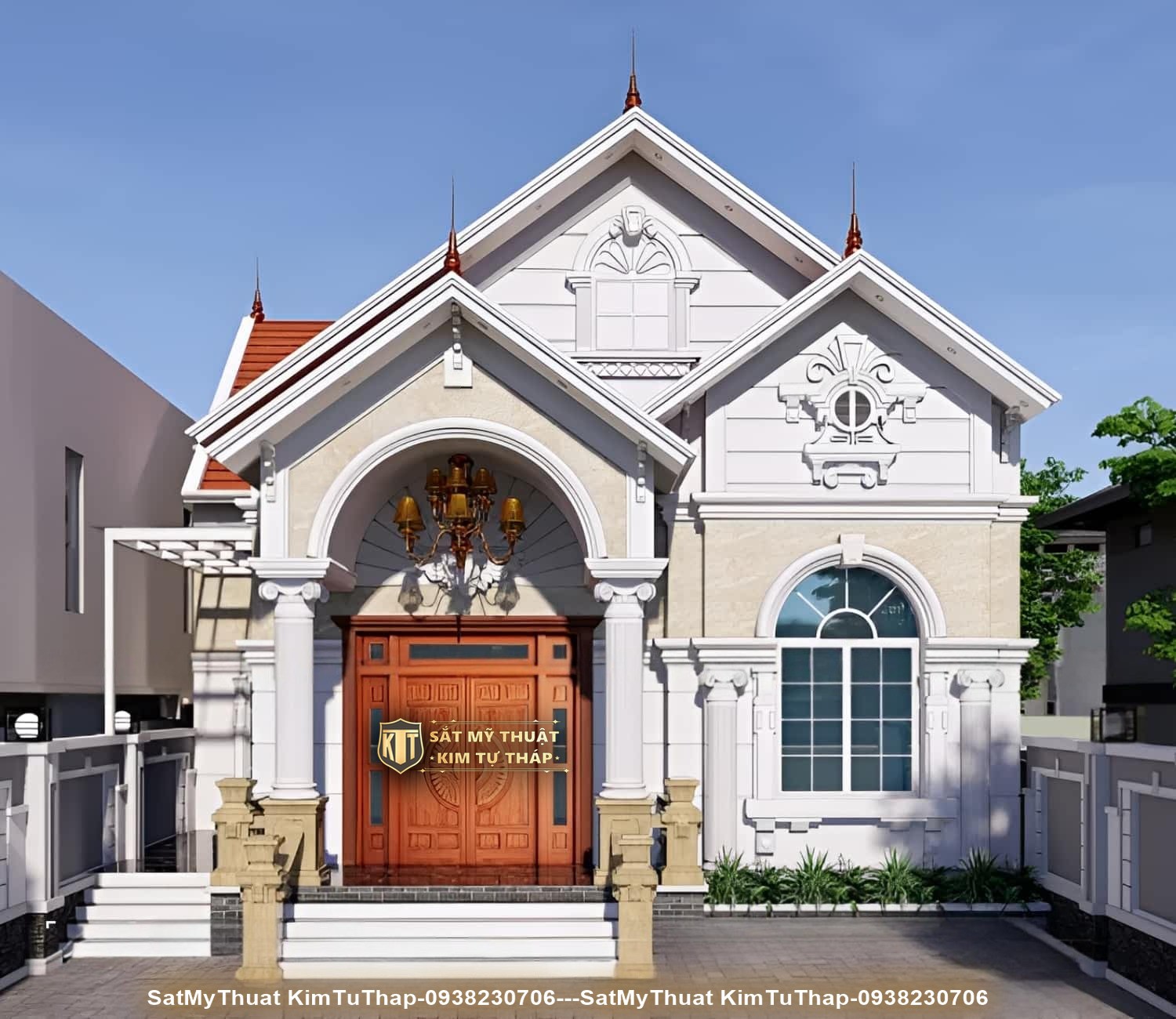 Biệt thự mini tân cổ điển 1 tầng đẹp tinh tế