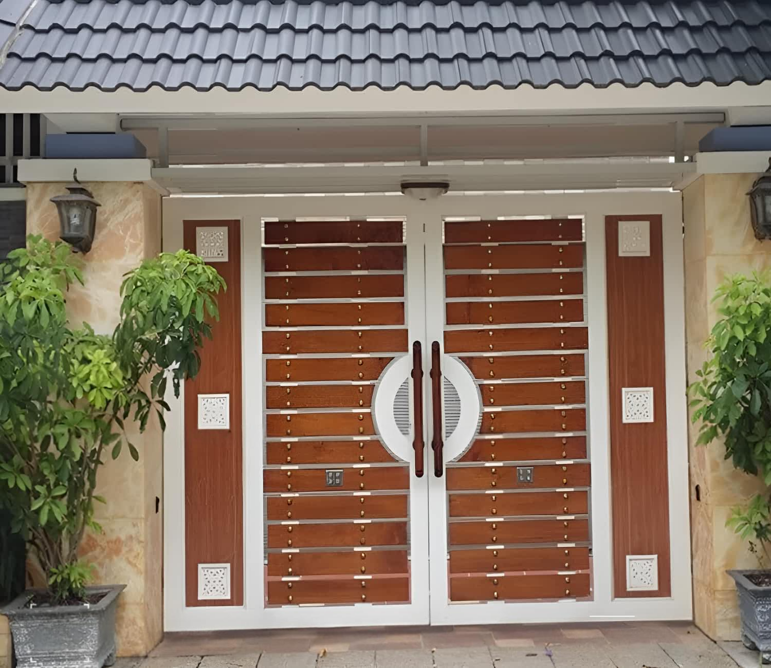 52+ Mẫu cổng nhà mái Nhật đẹp thời thượng nhất hiện nay cong-go-mai-nhat-tinh-te
