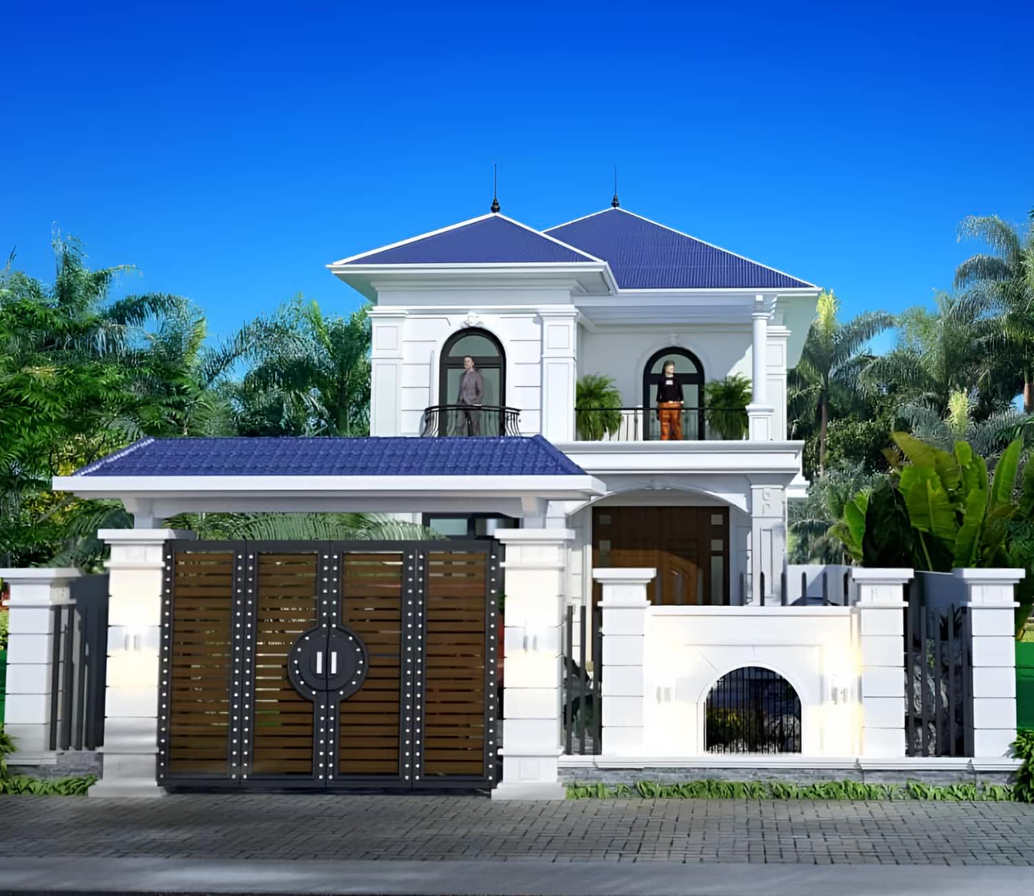 52+ Mẫu cổng nhà mái Nhật đẹp thời thượng nhất hiện nay cong-nha-vuon-mai-nhat-hien-dai